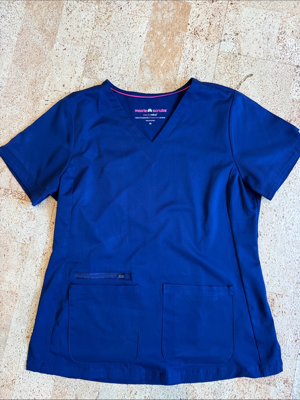 Women's Moxie scrub deep Navy V-Neck Short Sleeve Medical Scrub